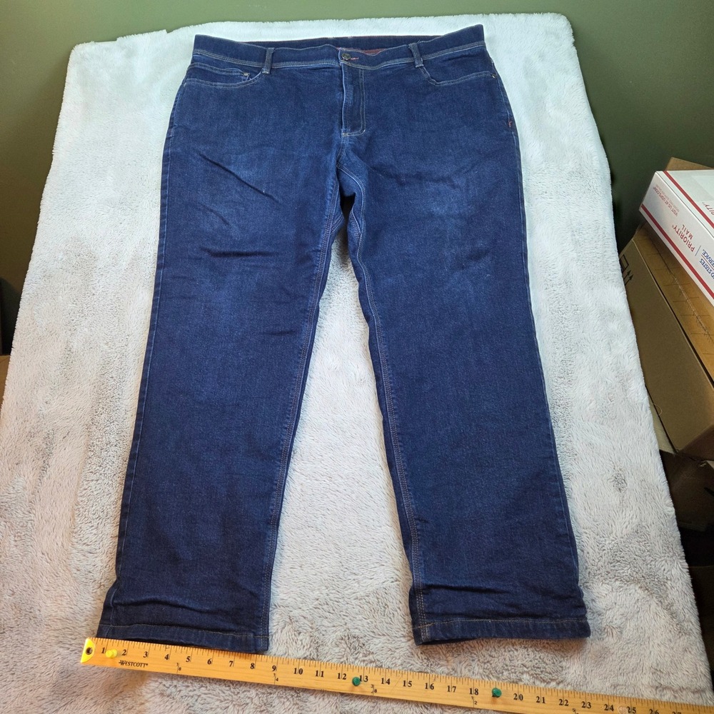 L.L.Bean Cotton Fleece Lined Jeans Mens 40x29 Insulated Rugged Denim Dark Blue